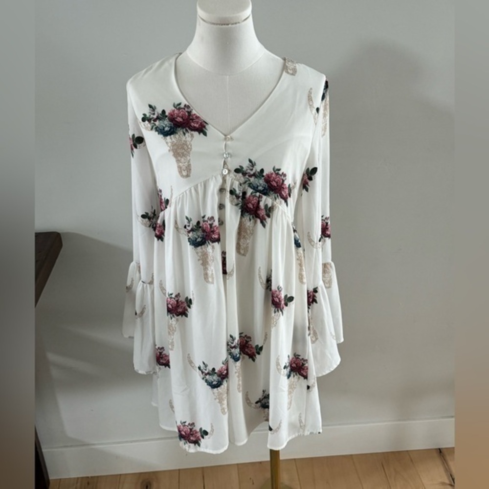 🆕 Peach Love Cow Girl Dress (small)